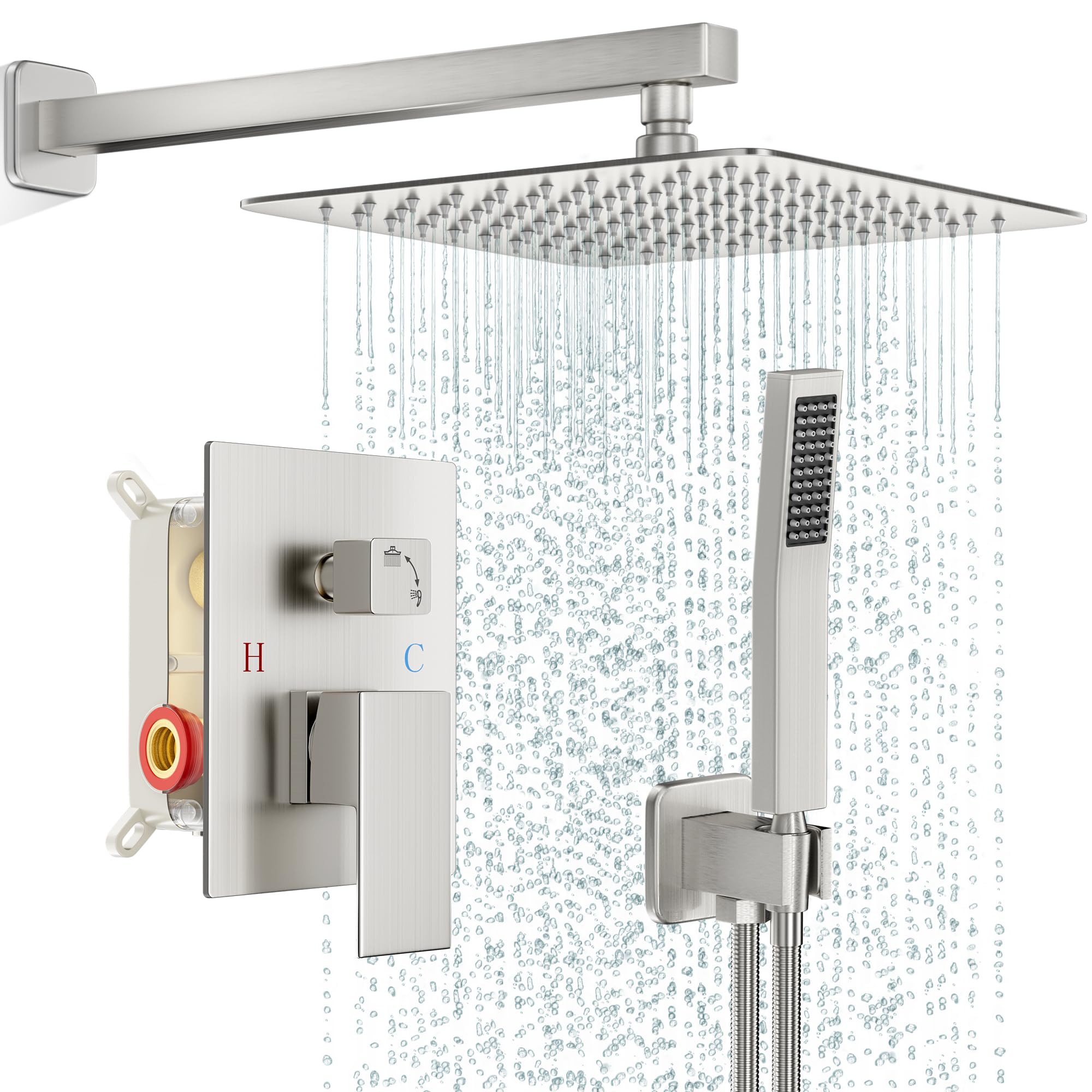 HOLISTIC　CURE　SHOWERHEAD FPXRNG Shower Faucet Set Bathroom Square Rain Shower Head